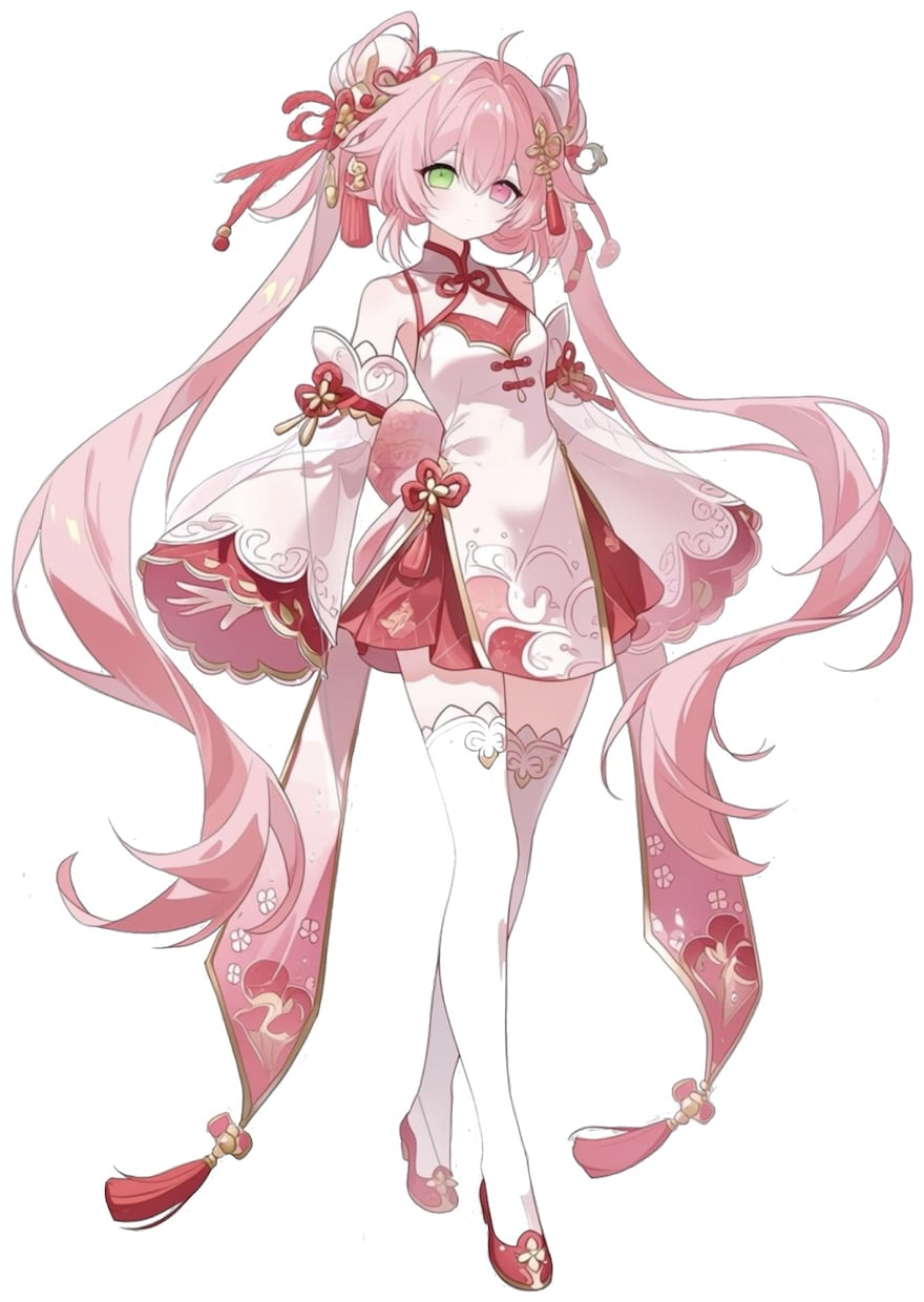 立ち絵　販売しています。1点のみです。ます 桜、桜餅風　女の子　着物　ピンク イメージ2