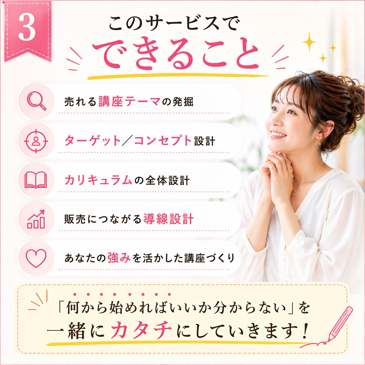 あなたの経験を売れる講座ビジネスに変えます 現役マーケターが戦略設計、売れる講座コンセプトを一緒に作成 イメージ3