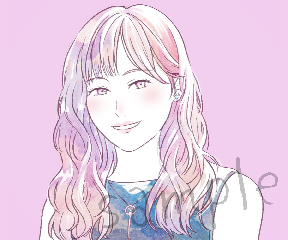 ふんわり大人可愛い✿雰囲気重視のイラストを描きます カラフル水彩でお洒落にきめる！他とは違うワンランク上の魅力を イメージ5