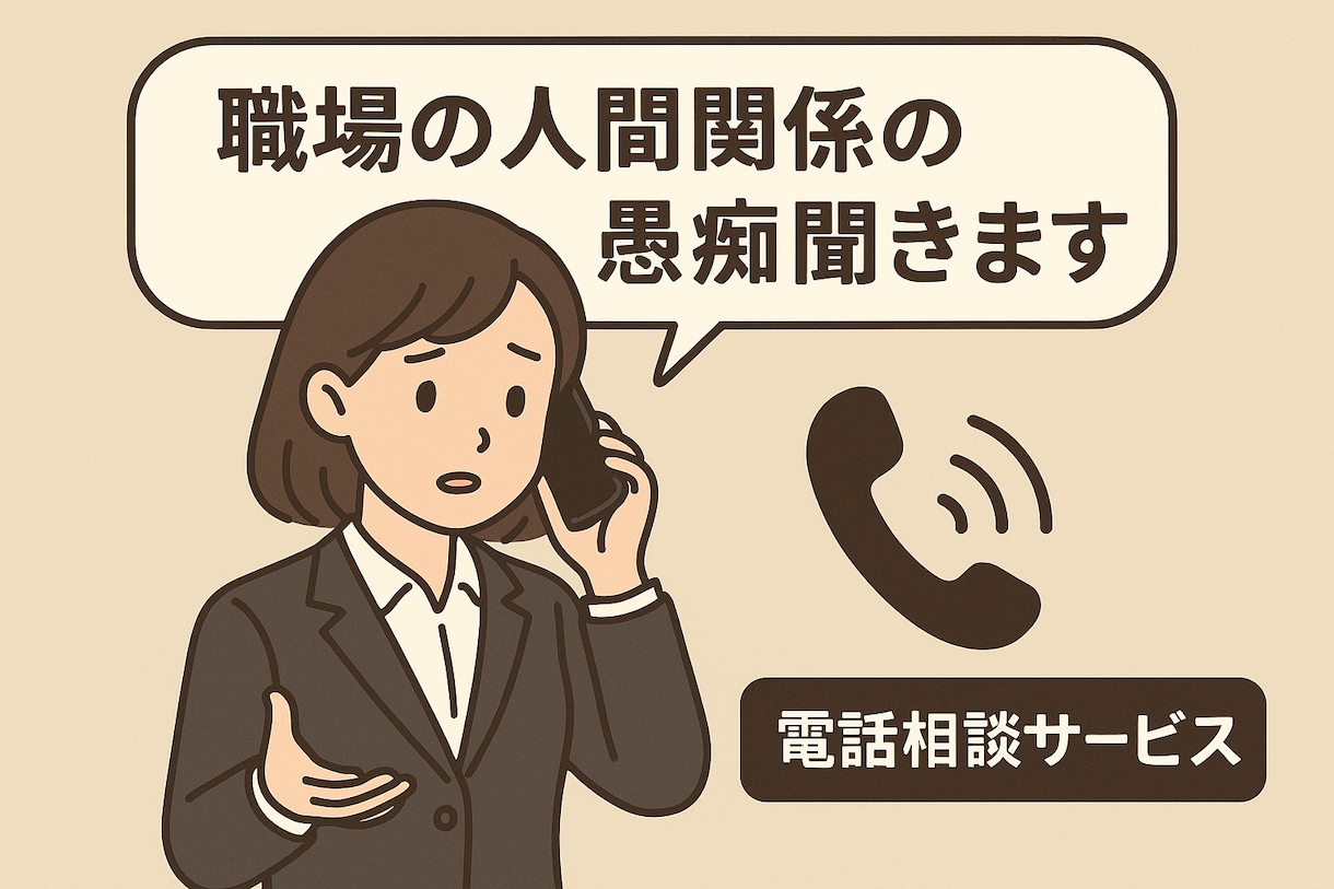 職場の人間関係に疲れた心、ここで受け止めます 〜お仕事お疲れ様です〜あなたの心にそっと寄り添う電話相談 イメージ2