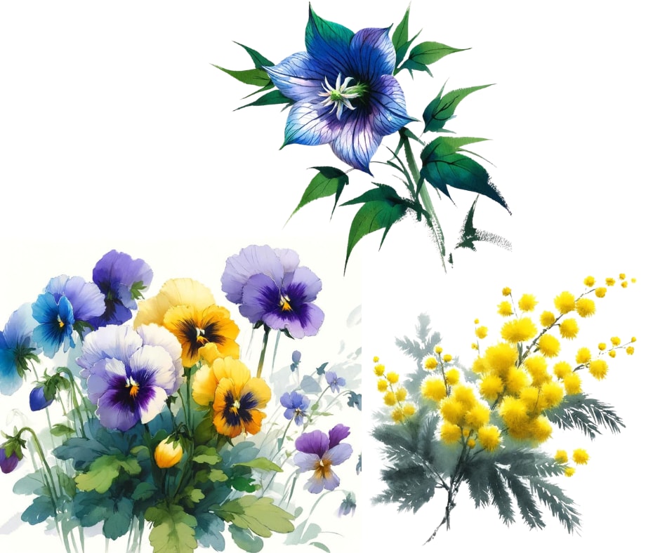 3点ご提案！お花の絵を筆絵で描きますます 商用利用OK！好きなお花を絵にしてみませんか？ イメージ3