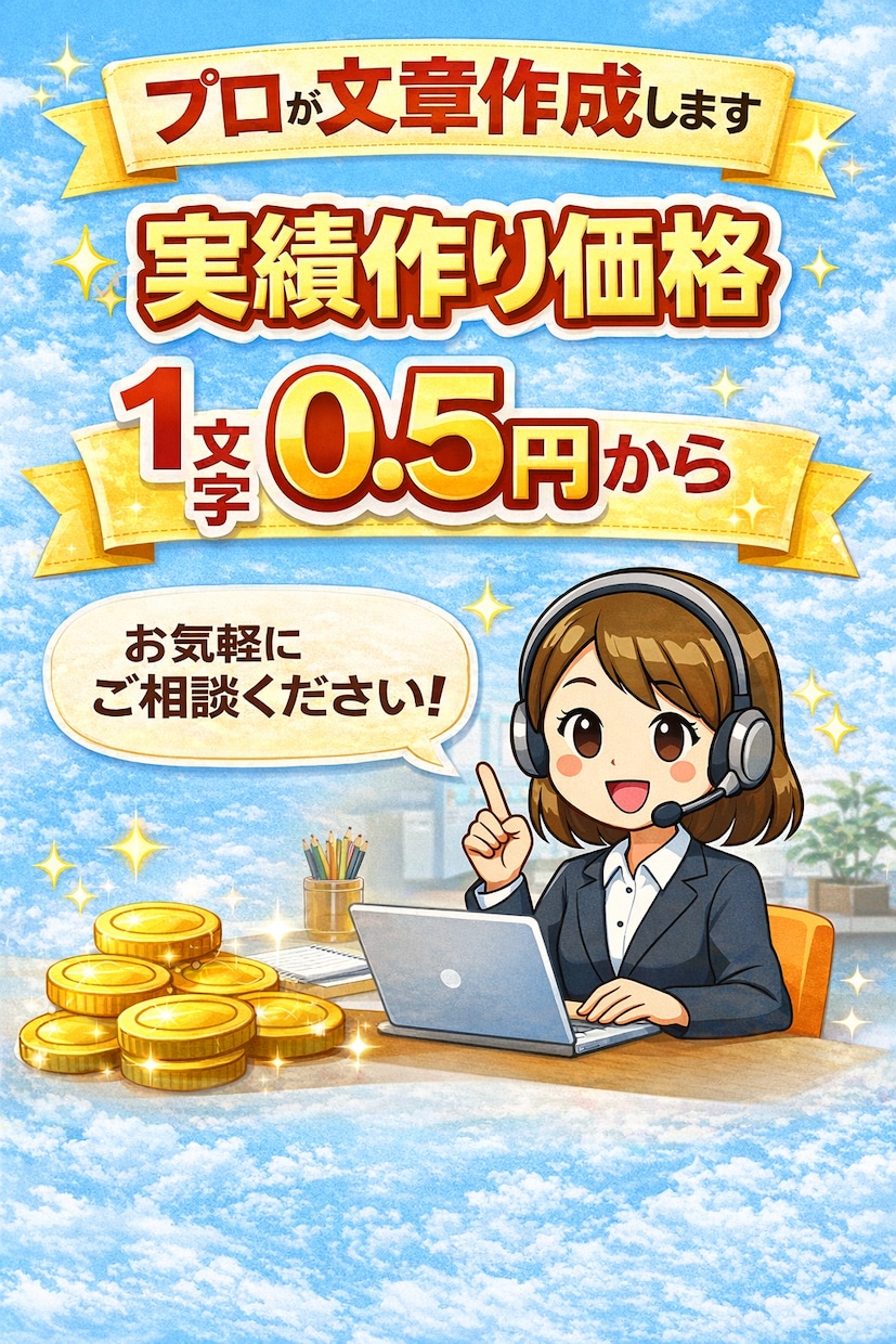 文章のプロが文章作成します ブログ・商品説明文など幅広く対応　1文字0.5円〜 イメージ1