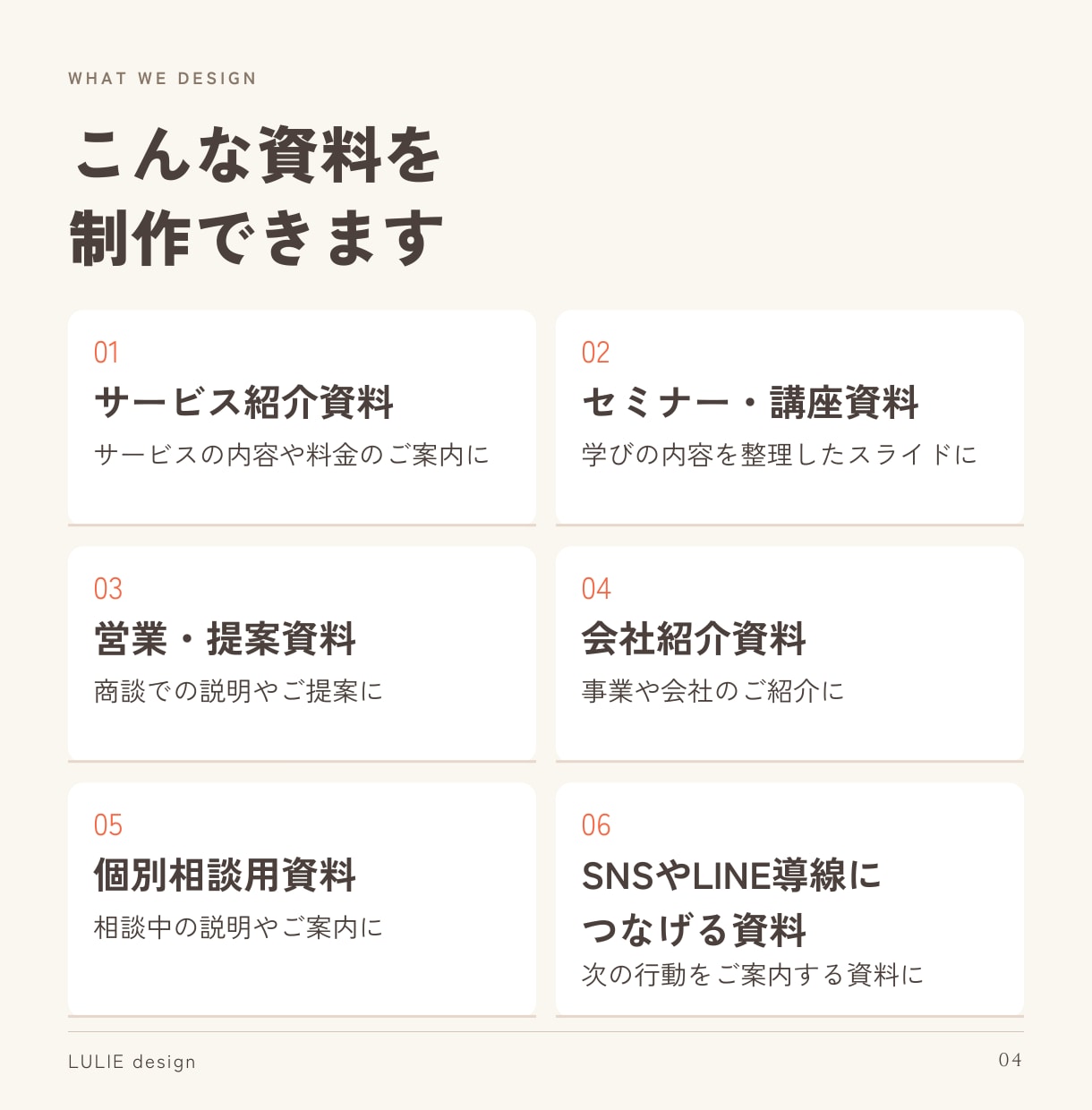 後回しの資料づくり、まるっと解決します メモや作りかけでもOK！構成からデザインまでサポートします イメージ4