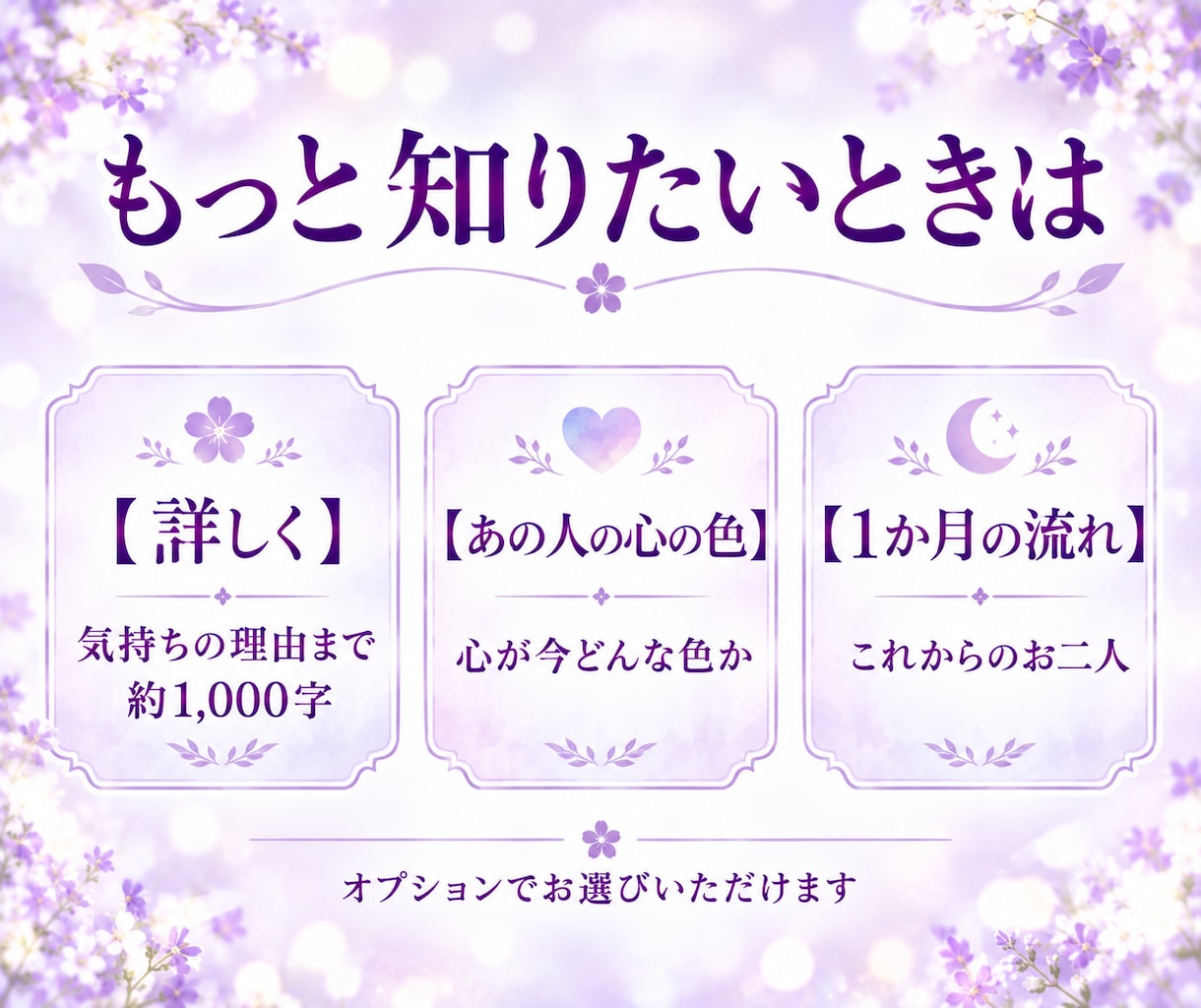 リピーター様専用 ✤ 気になることをお答えします 2回目以降の方へ／約500字／YES・NOもOK／ひとこと イメージ5