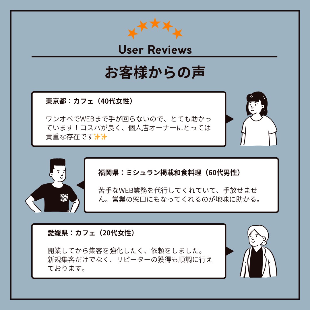 飲食店専門｜WEB業務全般をまとめて代行します MEO対策/HP制作/グルメサイト管理/口コミ返信丸投げOK イメージ3