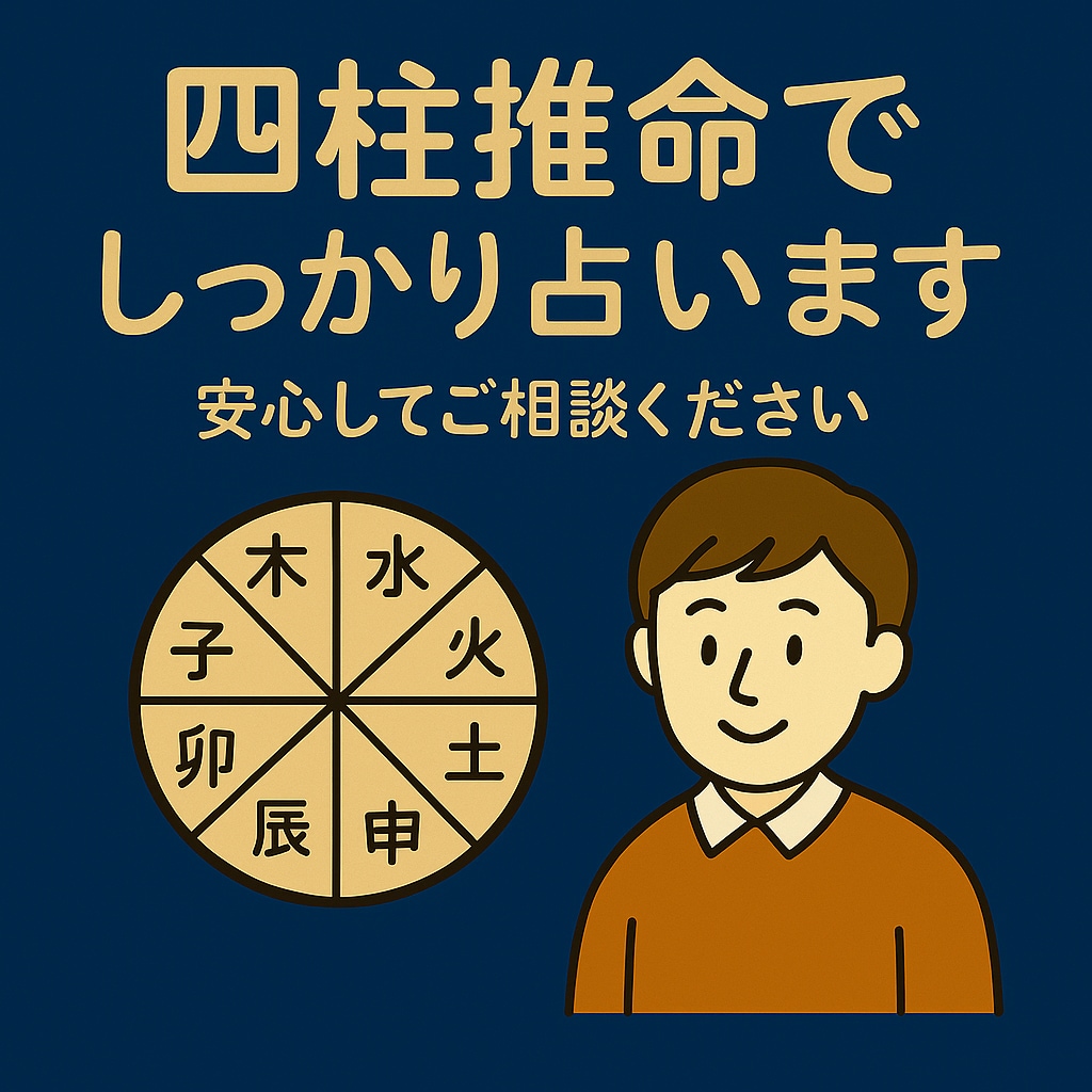 四柱推命であなたの運勢と可能性を丁寧に鑑定します 生年月日から導く、本格的な四柱推命占い イメージ1