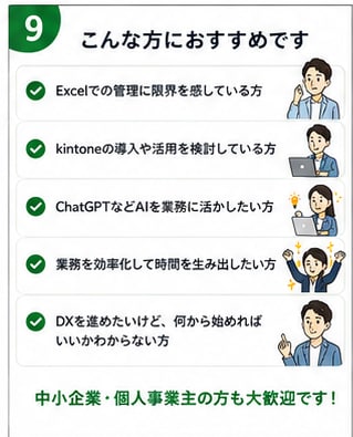 業務改善・DXのお悩みを一緒に整理します Excel・kintone・AIの業務改善相談 イメージ8