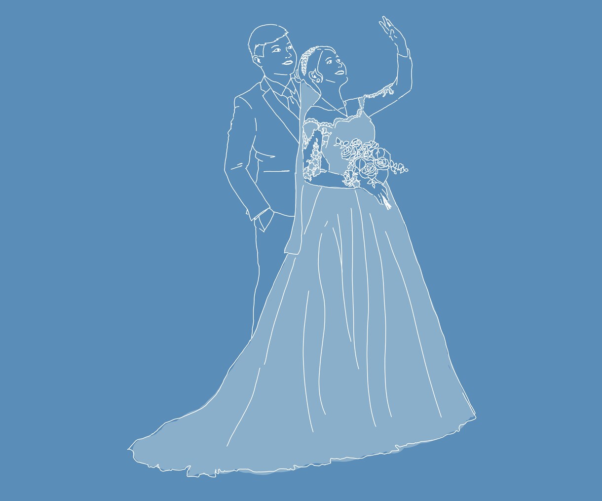 写真から上品な線画ウェディングイラストを制作します 【結婚式専門・修正無制限】初回3名様限定☆オプション1つ無料 イメージ3