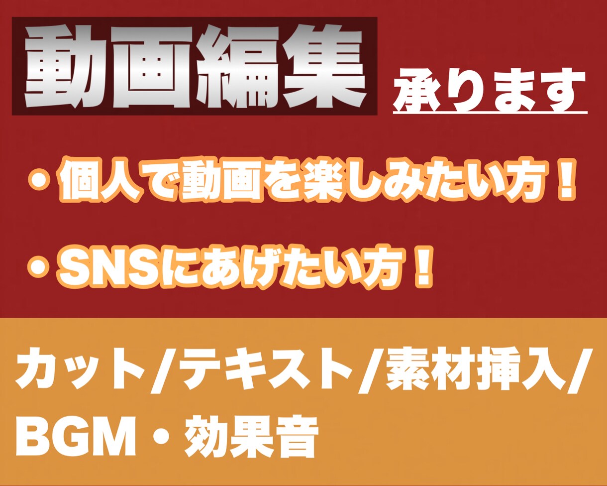 編集ソフトでご要望に沿った動画を編集します 動画素材に合ったご要望のBGMやテキストを挿入します イメージ1