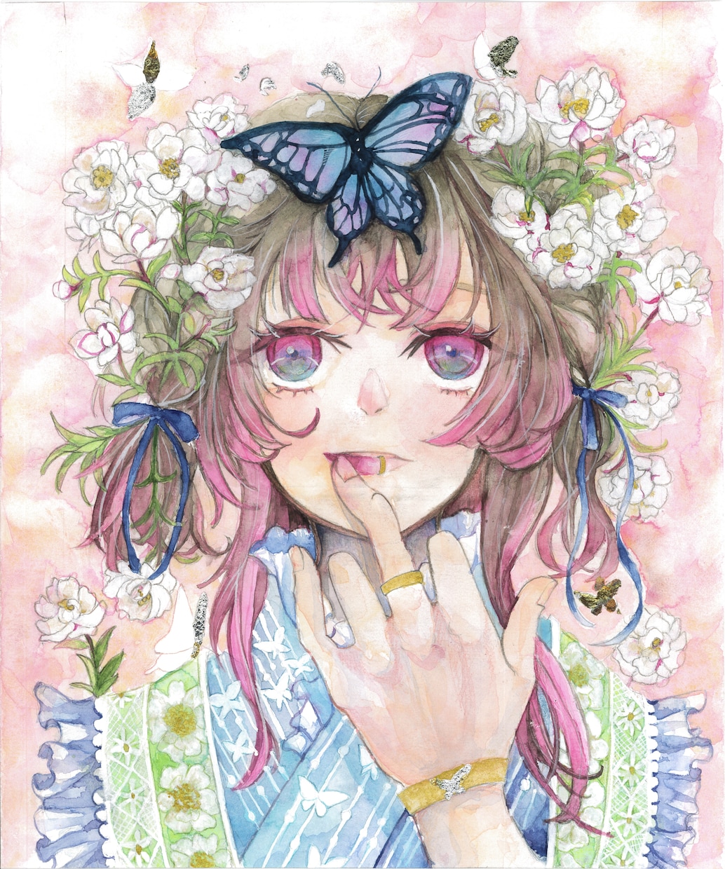 ハガキ大からA4サイズまでイラスト描きます 鮮やかな透明水彩絵の具で世界で一枚のアート作品を イメージ10