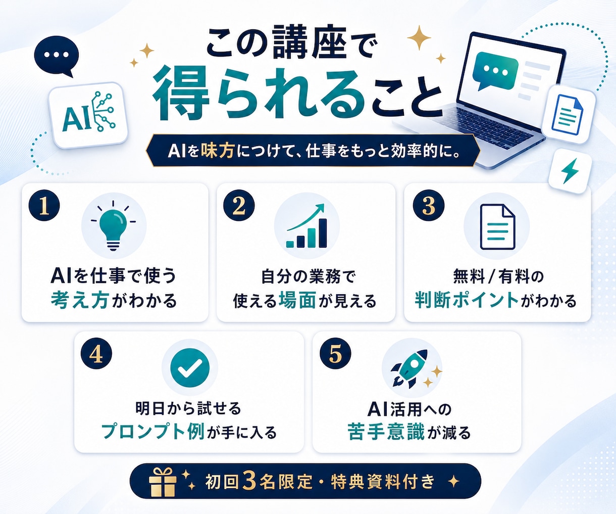 ChatGPT迷子のAI活用を伴走します 【AI活用スタートガイド付き】仕事も生活も時短できる入口講座 イメージ3