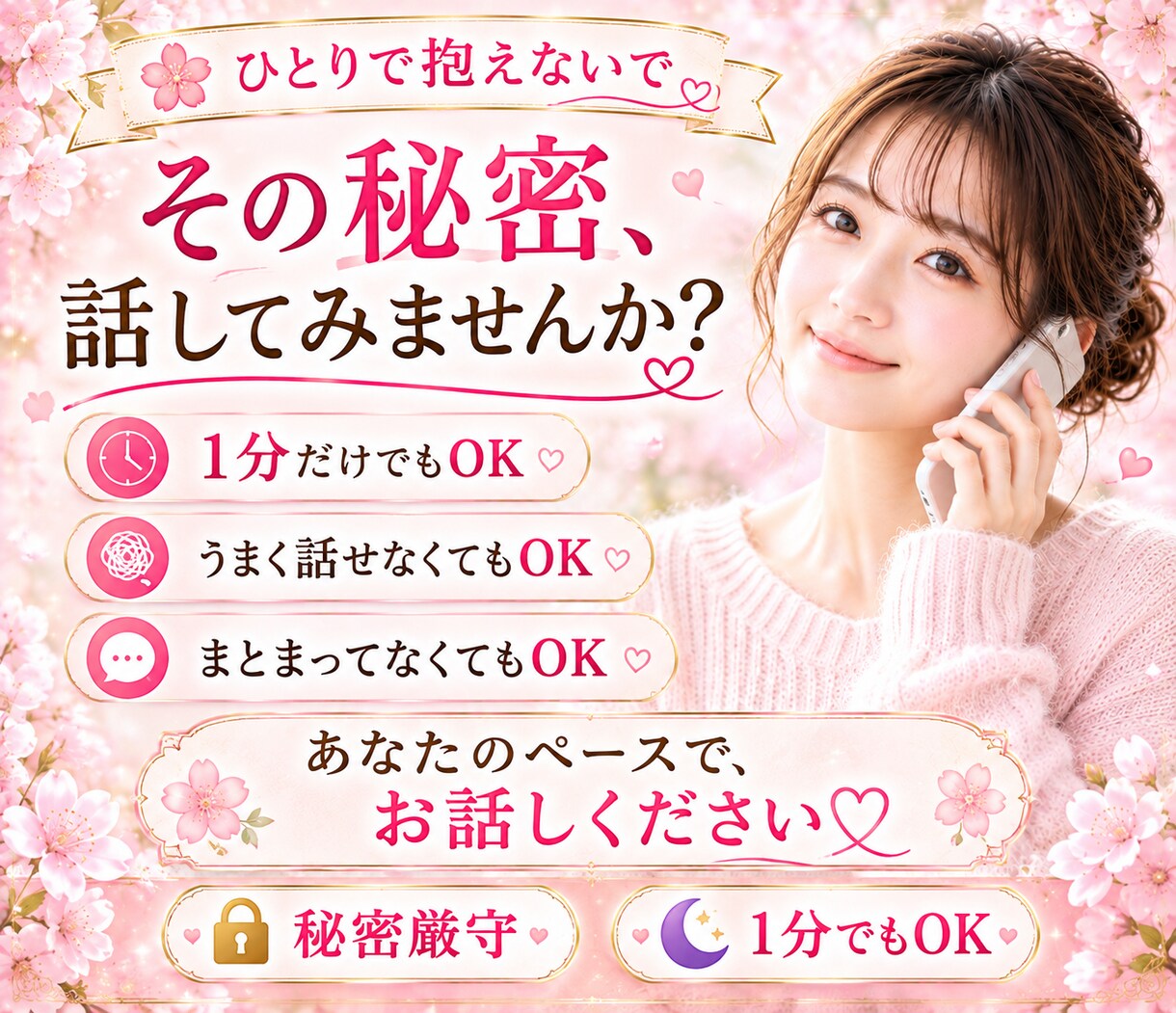 誰にも言えない秘密…優しく寄り添い受け止めます 妄想/女装/性のお悩み/後悔/恥ずかしい/否定なし/不倫 イメージ9