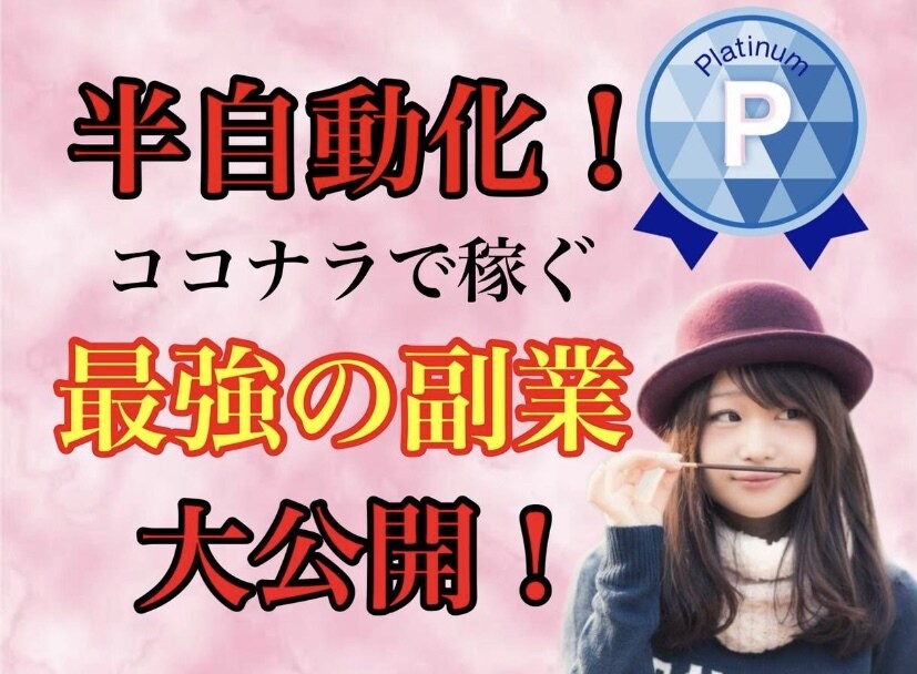 最強の副業の方法（半自動化はop）を教えます プラチナランク！実績多数！安心！高品質！大公開！ イメージ1