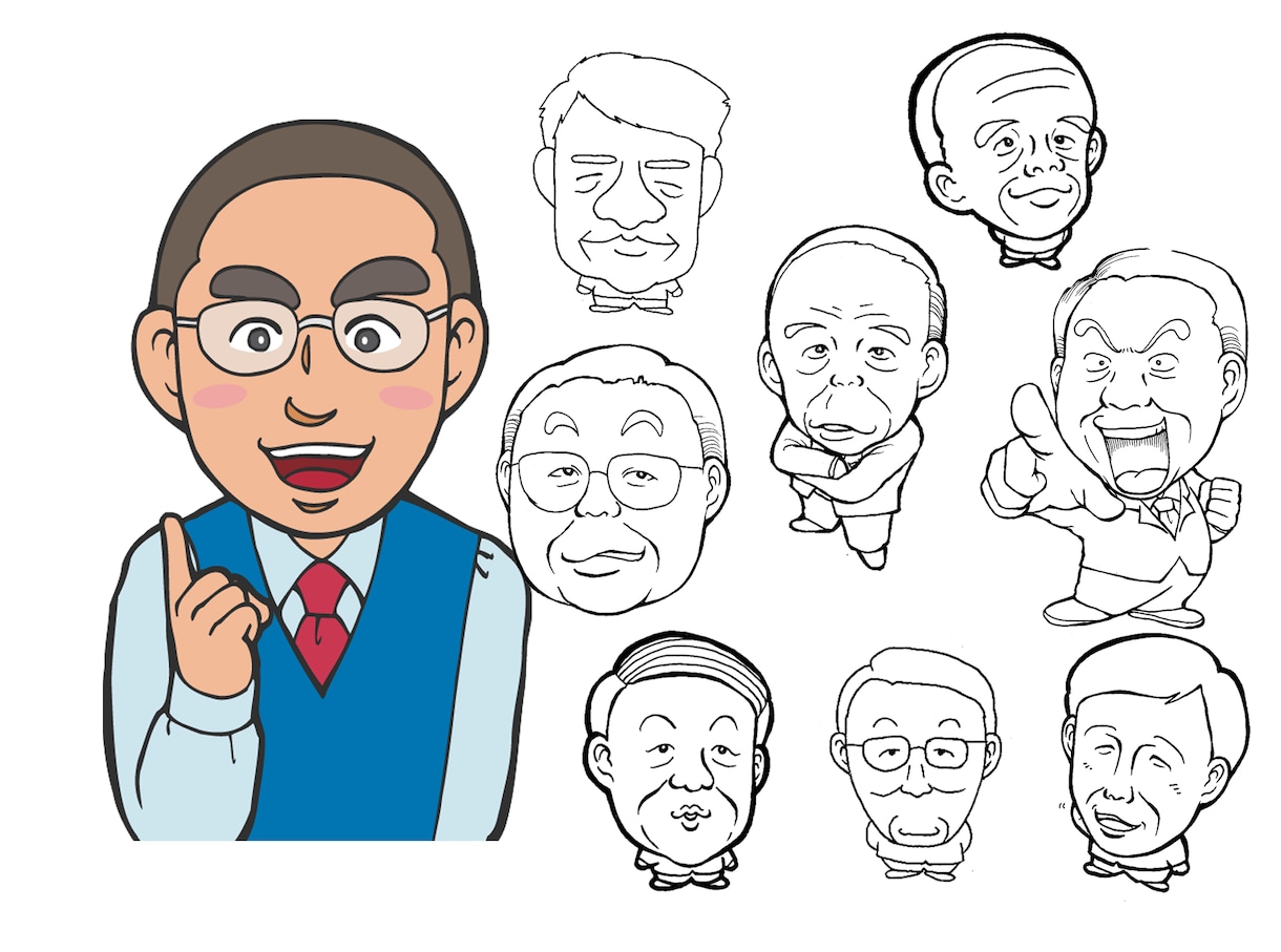 幅広く活躍できるキャラ風似顔絵描きます HP用やアイコン、名刺、広告用など！使い方いろいろ イメージ6