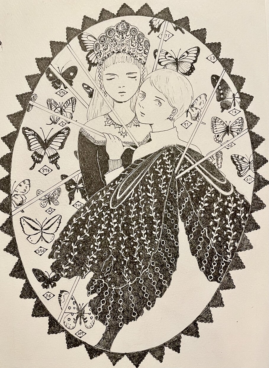 モノクロイラスト描きます 水性ペンで描く繊細で神秘的な世界 イメージ10