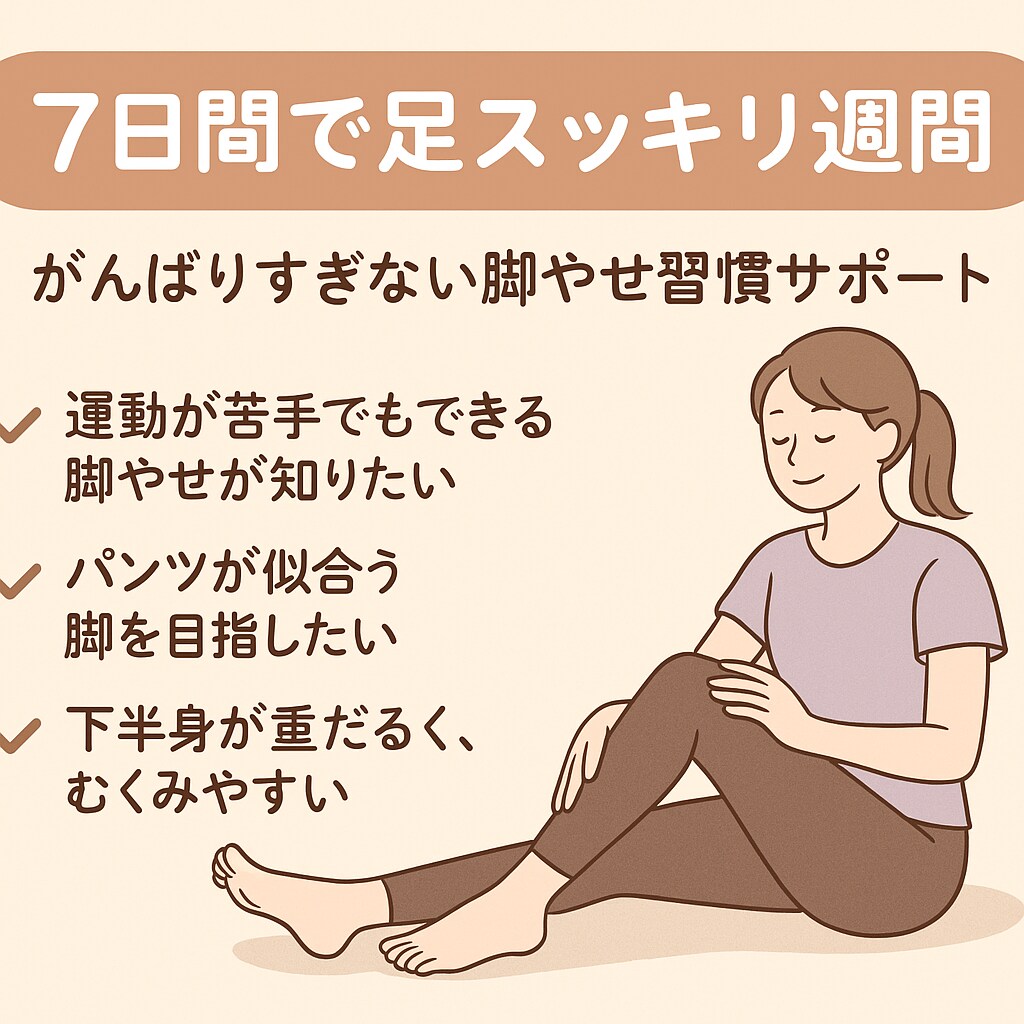 骨格ウェーブ向け　7日間集中脚やせサポートします 骨格ウェーブ向け７日間で足スッキリ習慣 イメージ1