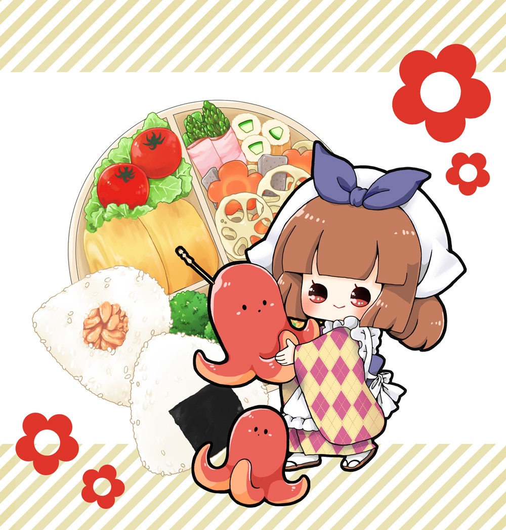 食べ物とキャラクターのイラスト制作いたします 好きな食べ物、思い出の食べ物と一緒にお描きします！ イメージ1