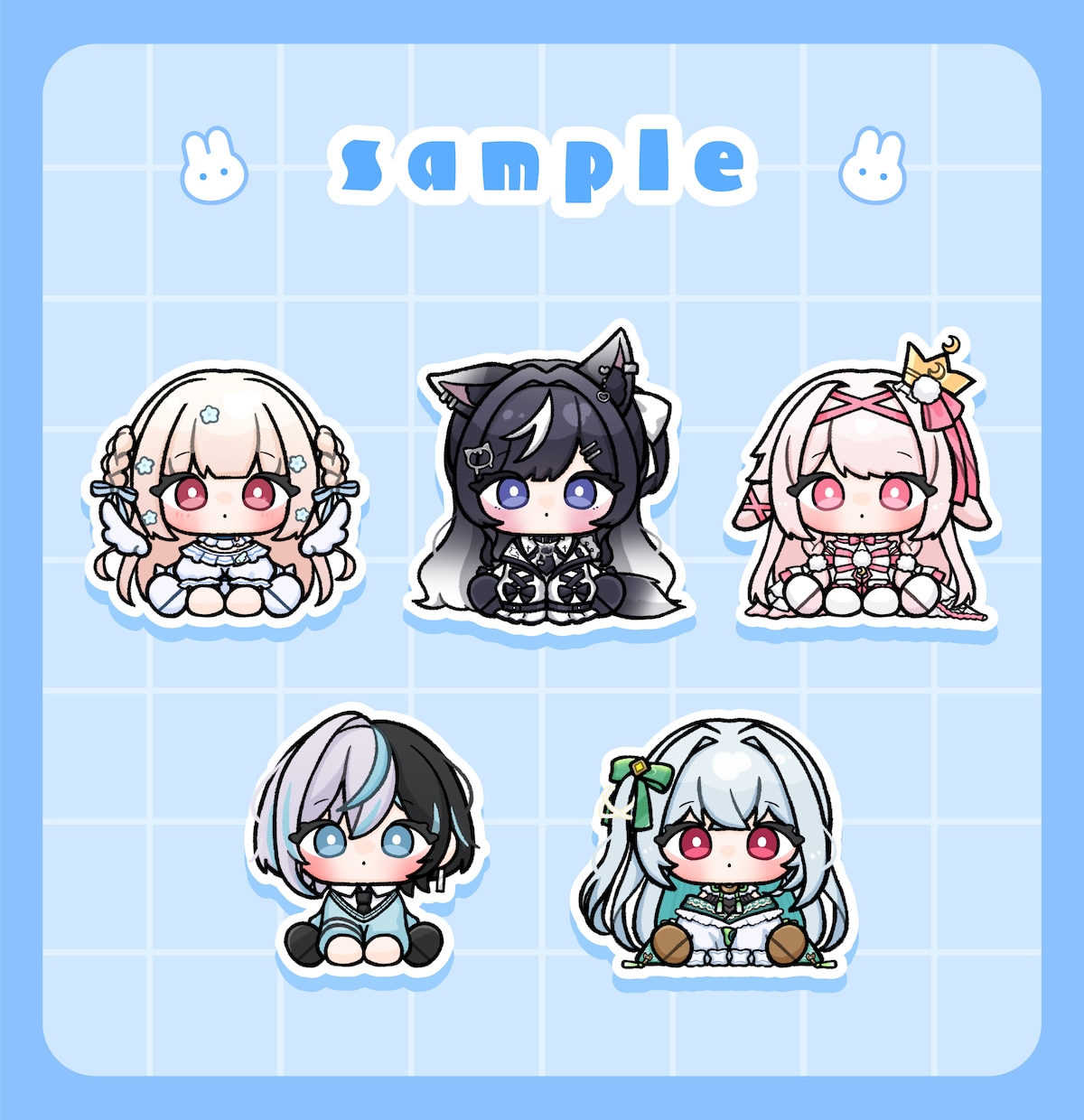 配信活動・グッズ展開向けのミニキャラ制作します Vtuber・アイドル向け！もちもちミニキャラ制作します イメージ6