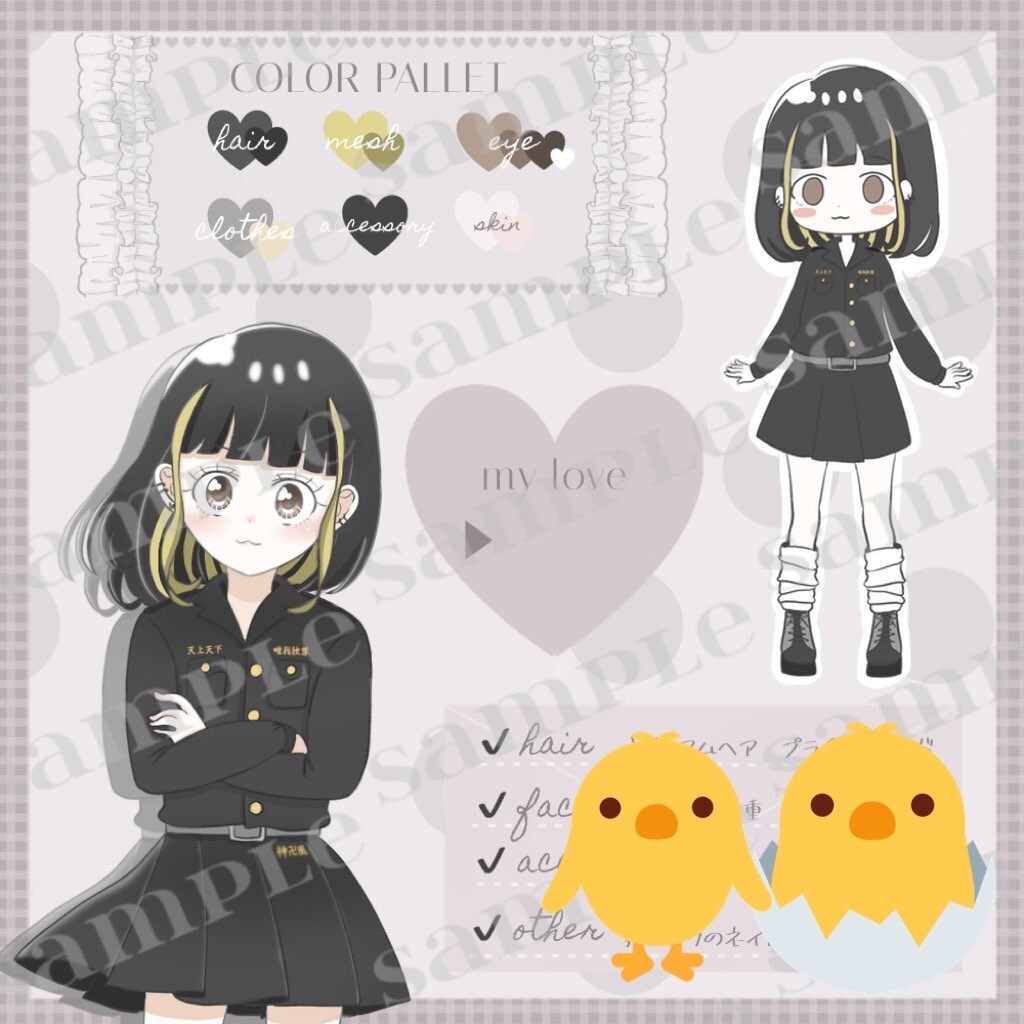 可愛いコテキャラシート作成します コテキャラちゃんに合ったコテキャラシートをお作りします！ イメージ2