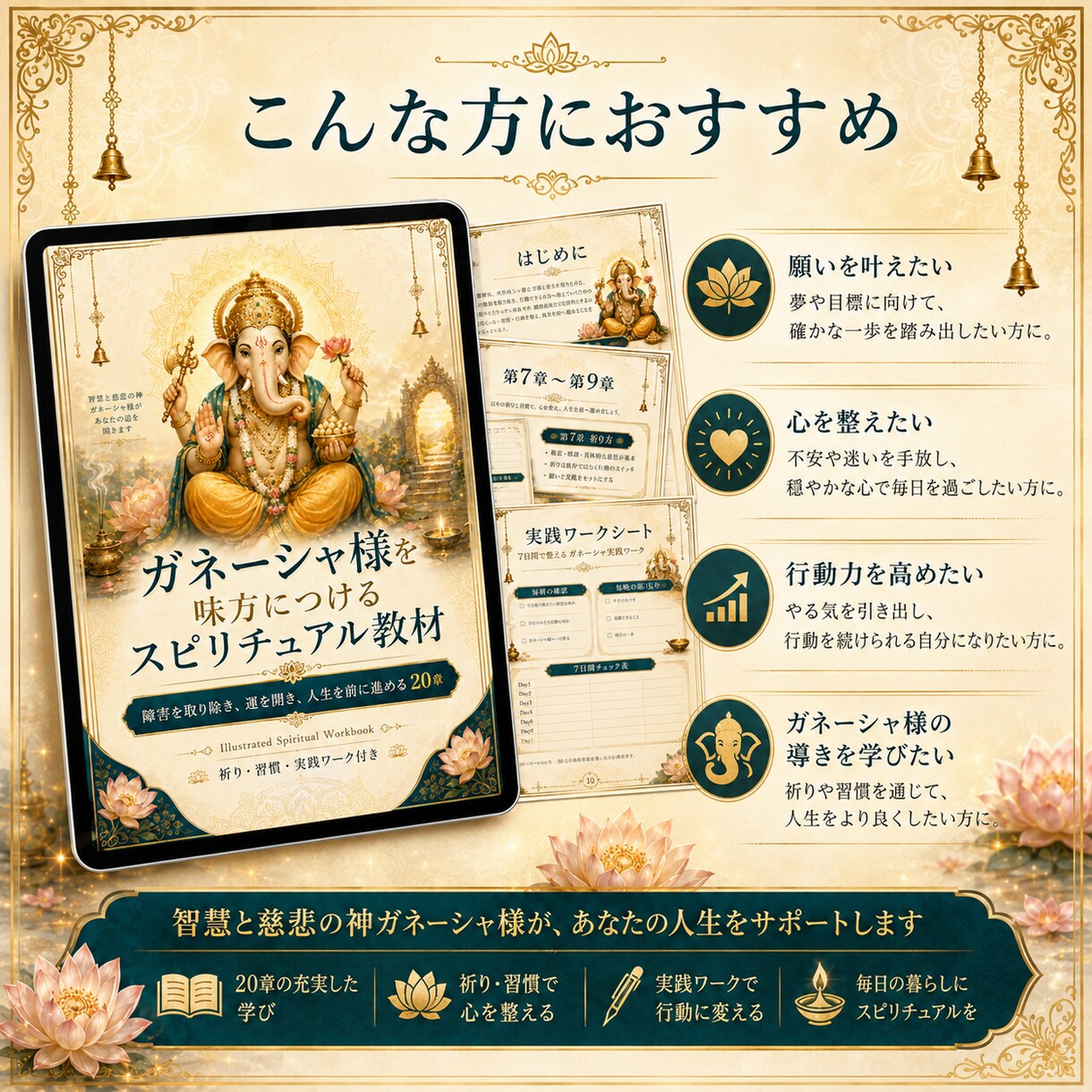 ガネーシャ様が導く開運実践教材あります 障害を取り除き願いを現実へ導く全20章実践ワーク！ イメージ4
