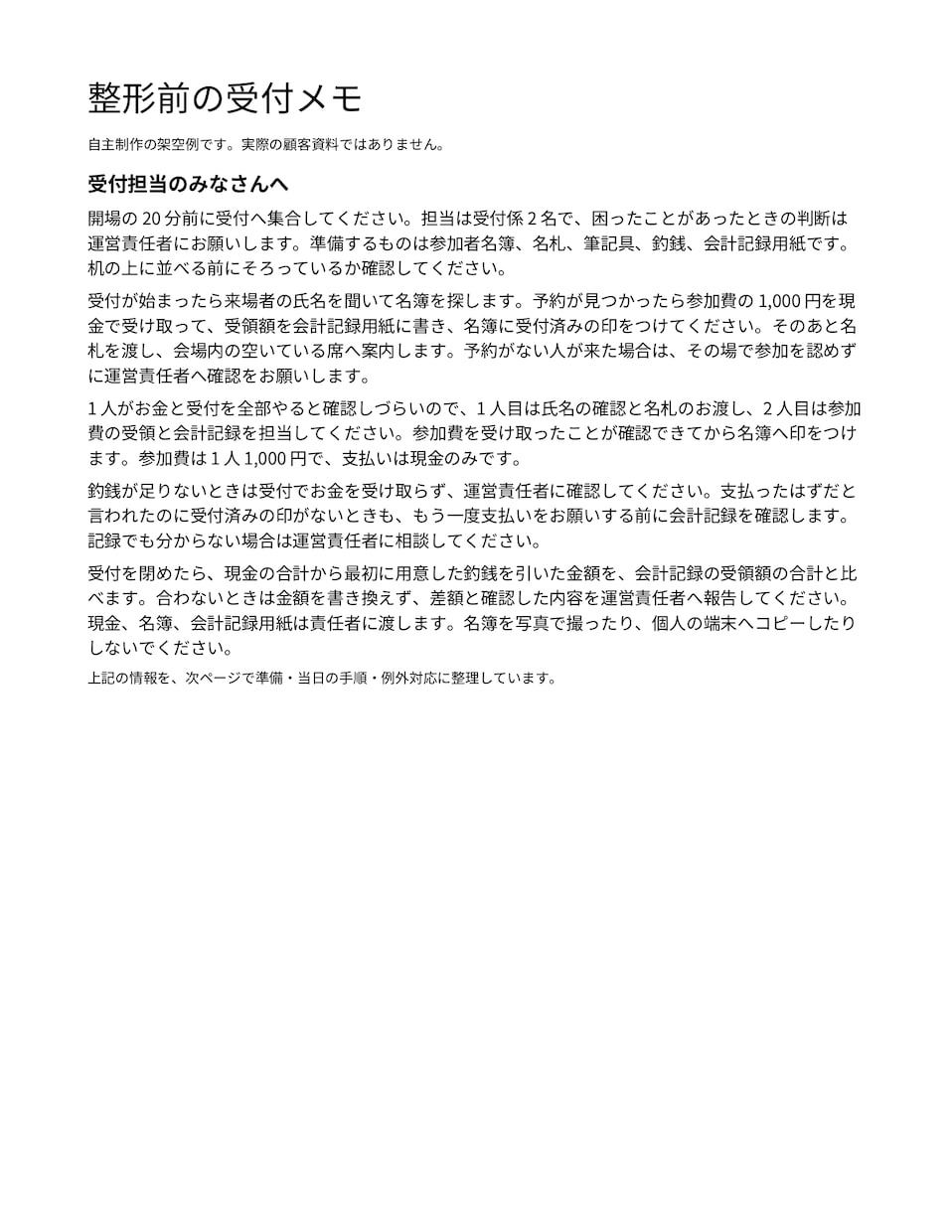 Word資料・手順書を読みやすく整えます 原稿から文章・見出し・余白を整理。修正1回込み イメージ2