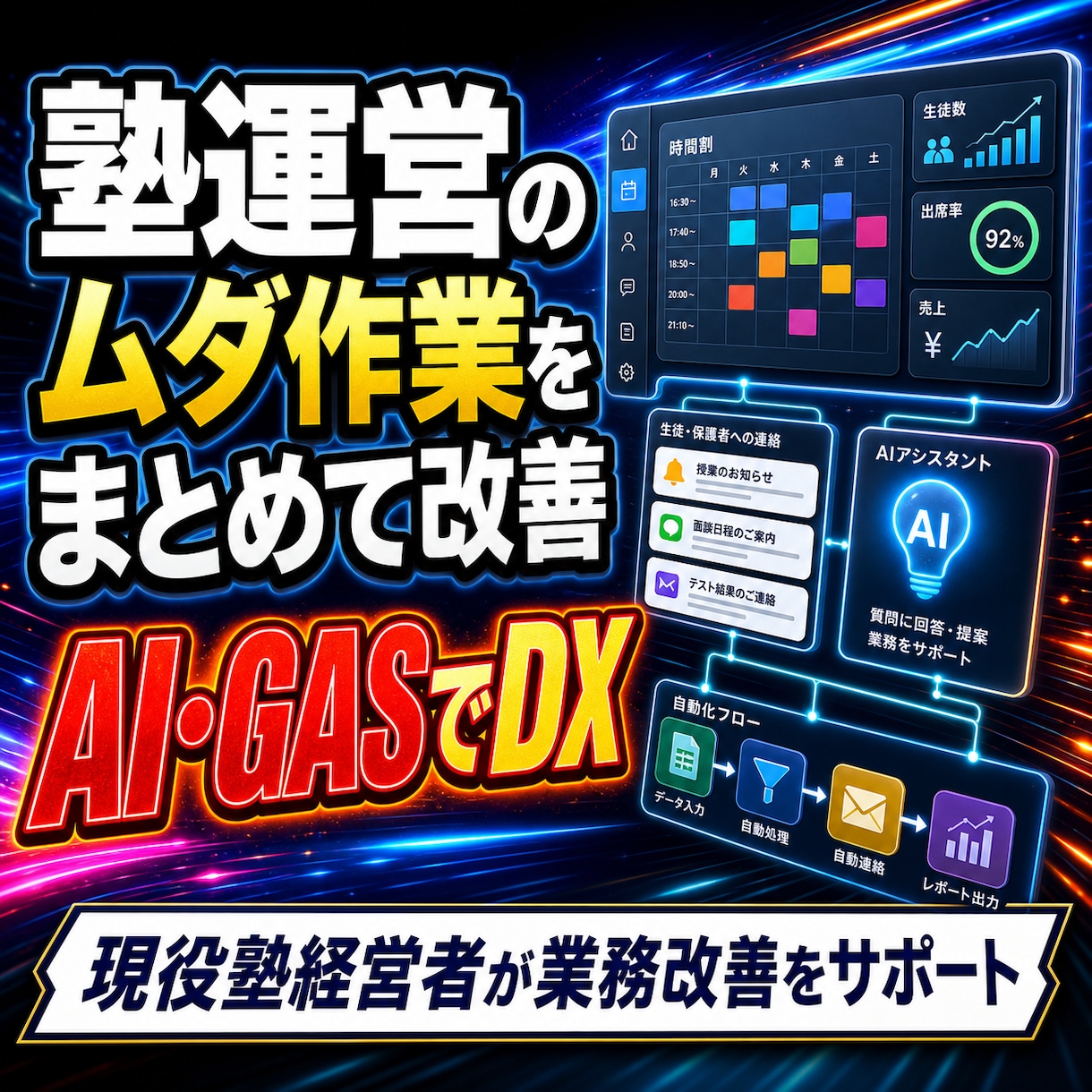 学習塾のDX・AI導入をサポートします 教室運営の手作業を減らす仕組みを考えます イメージ1