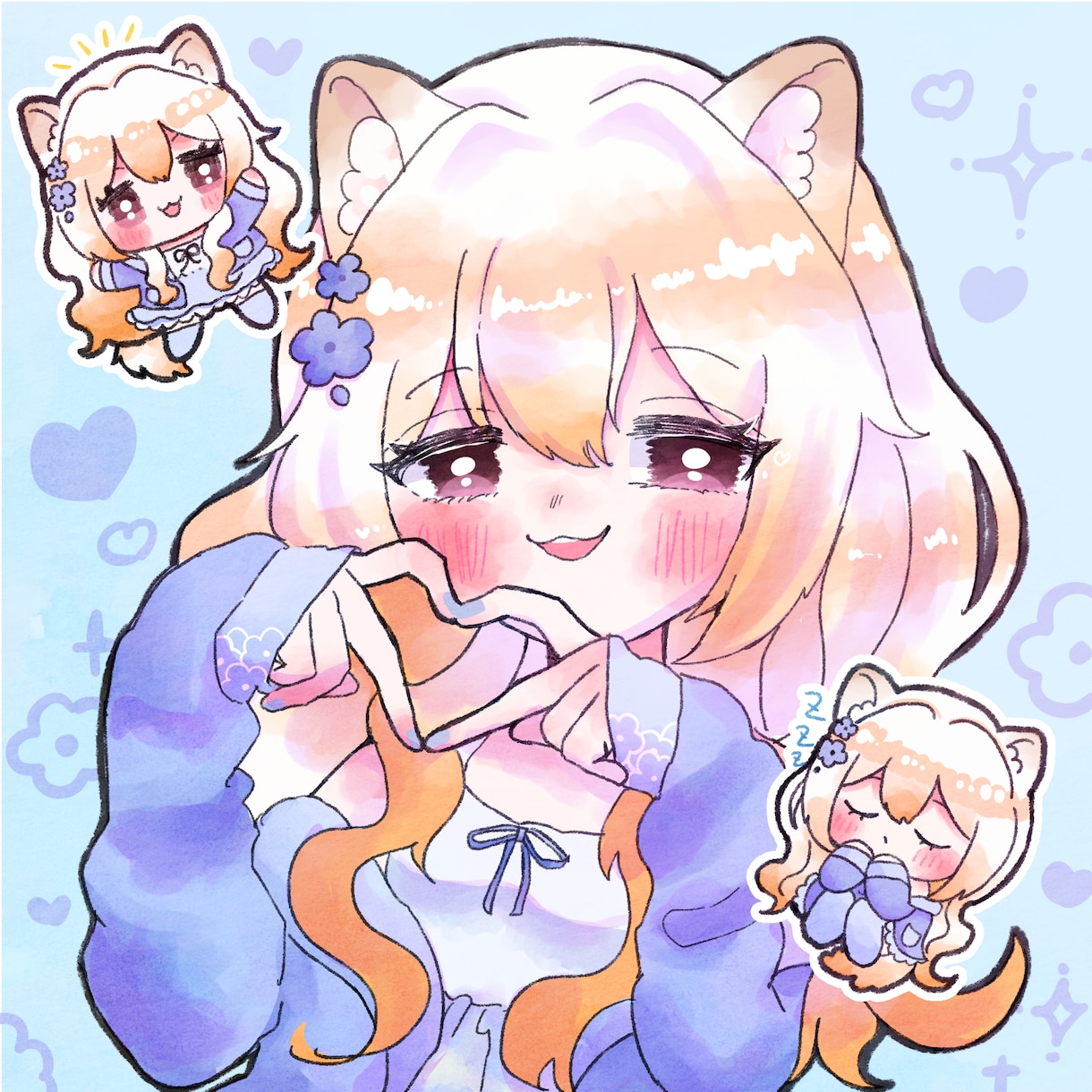 7月着手/愛を込めてかわいいイラスト描きます 配信活動やアイコンなどなどお手伝いさせてください♡ イメージ5