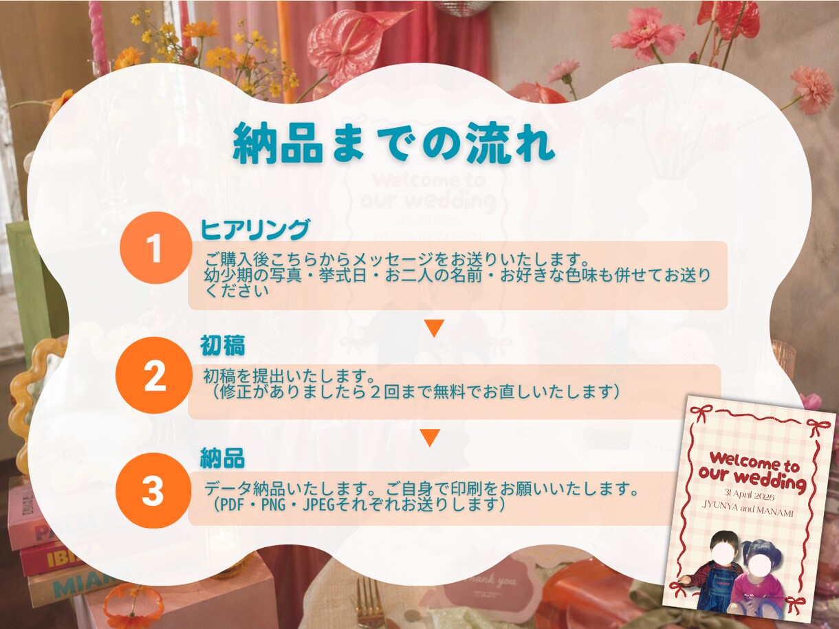幼少期の写真で作る！ウェルカムボード作ります 「もしも幼い２人が出会っていたら」をカタチに イメージ3