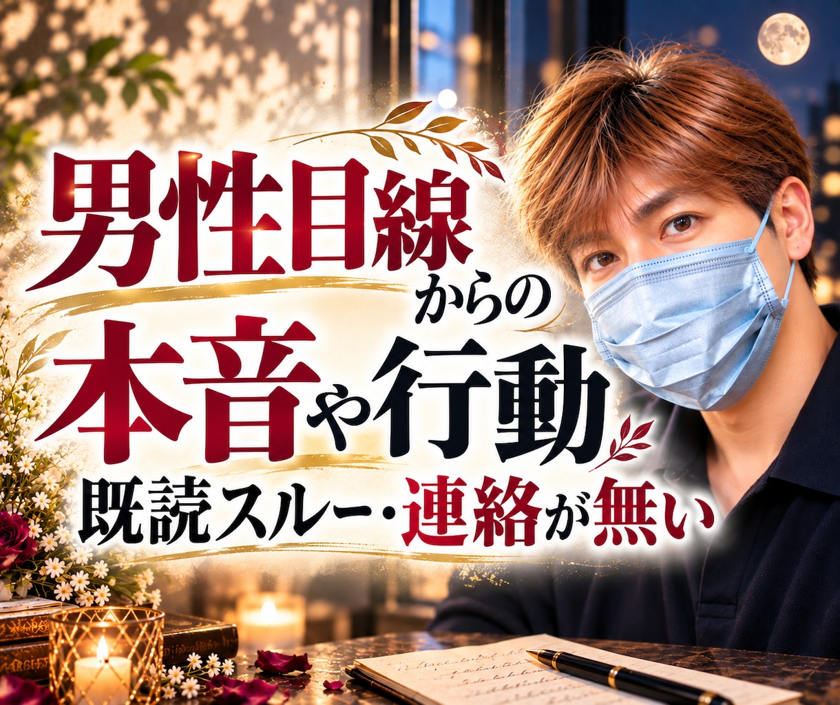 男性目線からではの男の本音や考えを解決、紐解きます 電話が無い、LINEの返事、既読が遅い、態度が変、距離感など イメージ1