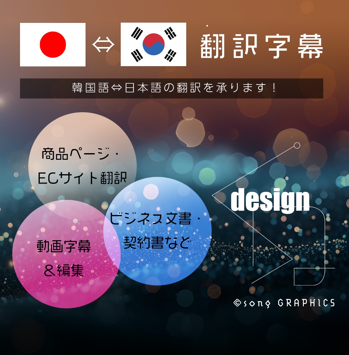 日本語⇔韓国翻訳対応!動画&翻訳書類作成いたします 動画字幕・商品ページ・ECサイト翻訳・会議音声翻訳 イメージ1