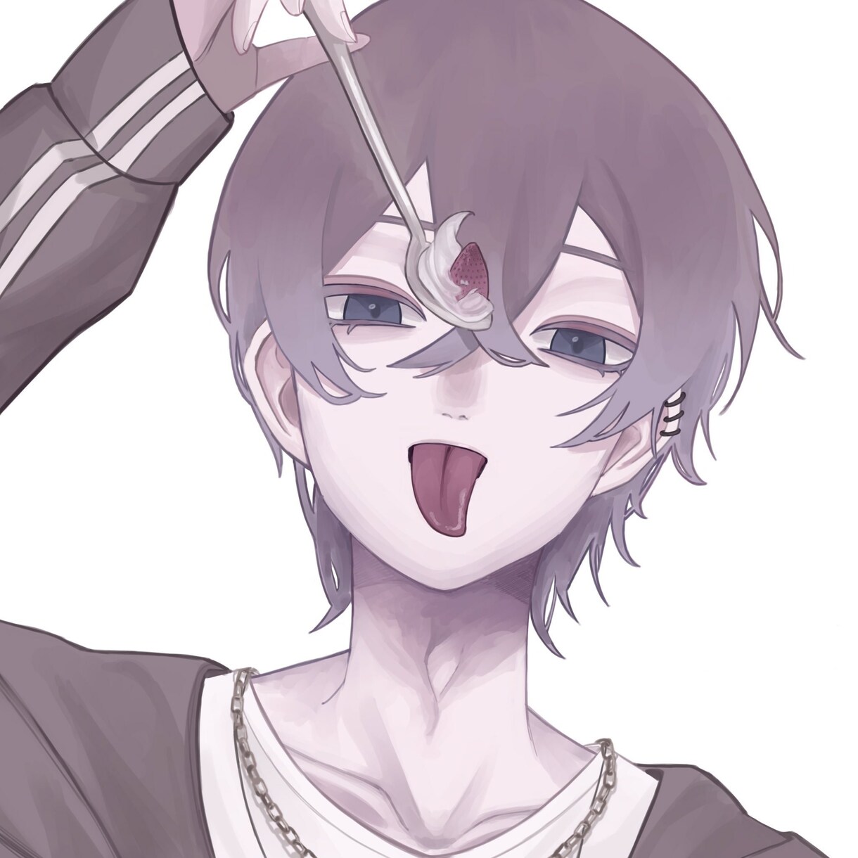 憂鬱な雰囲気の厚塗りアイコン描きます 綺麗で酔える病みを提供します。裏垢などに。 イメージ6