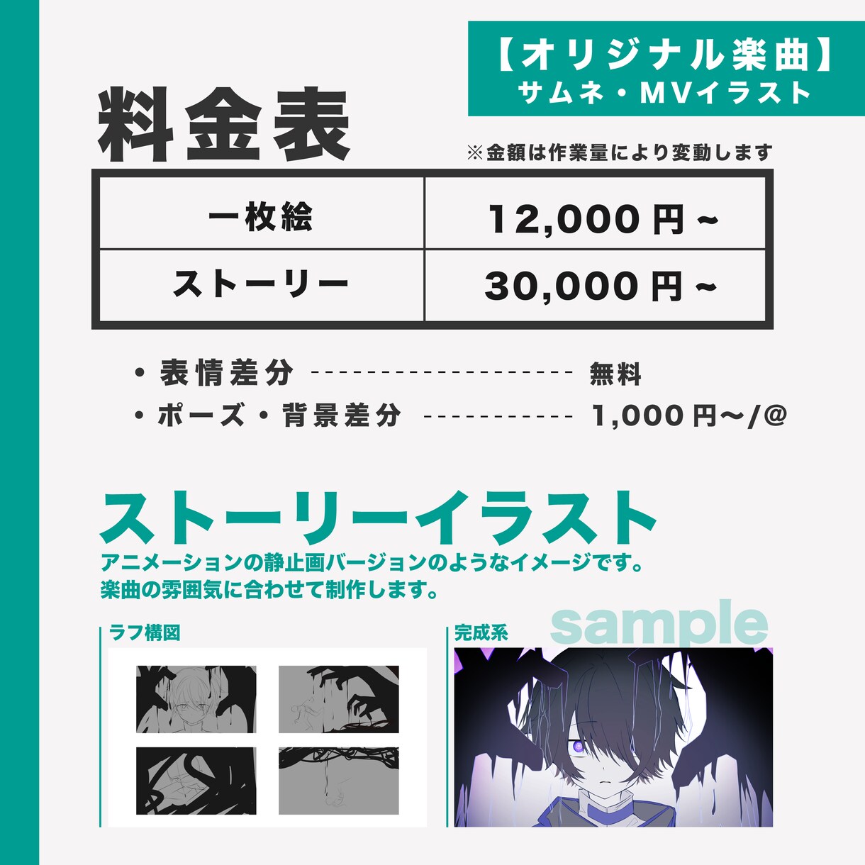 歌ってみた・オリジナル楽曲のMVイラスト描きます 繊細でインパクトのあるアニメ塗り イメージ4