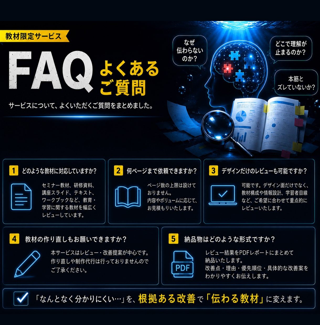 教材レビュー・ブラッシュアップします 「伝わる」から選ばれる。口コミで広がる教材へ。 イメージ9
