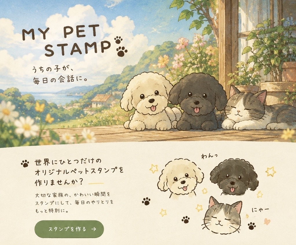 愛するペットのスタンプつくります 世界に一つだけのオーダーメイドスタンプを作ります！ イメージ1