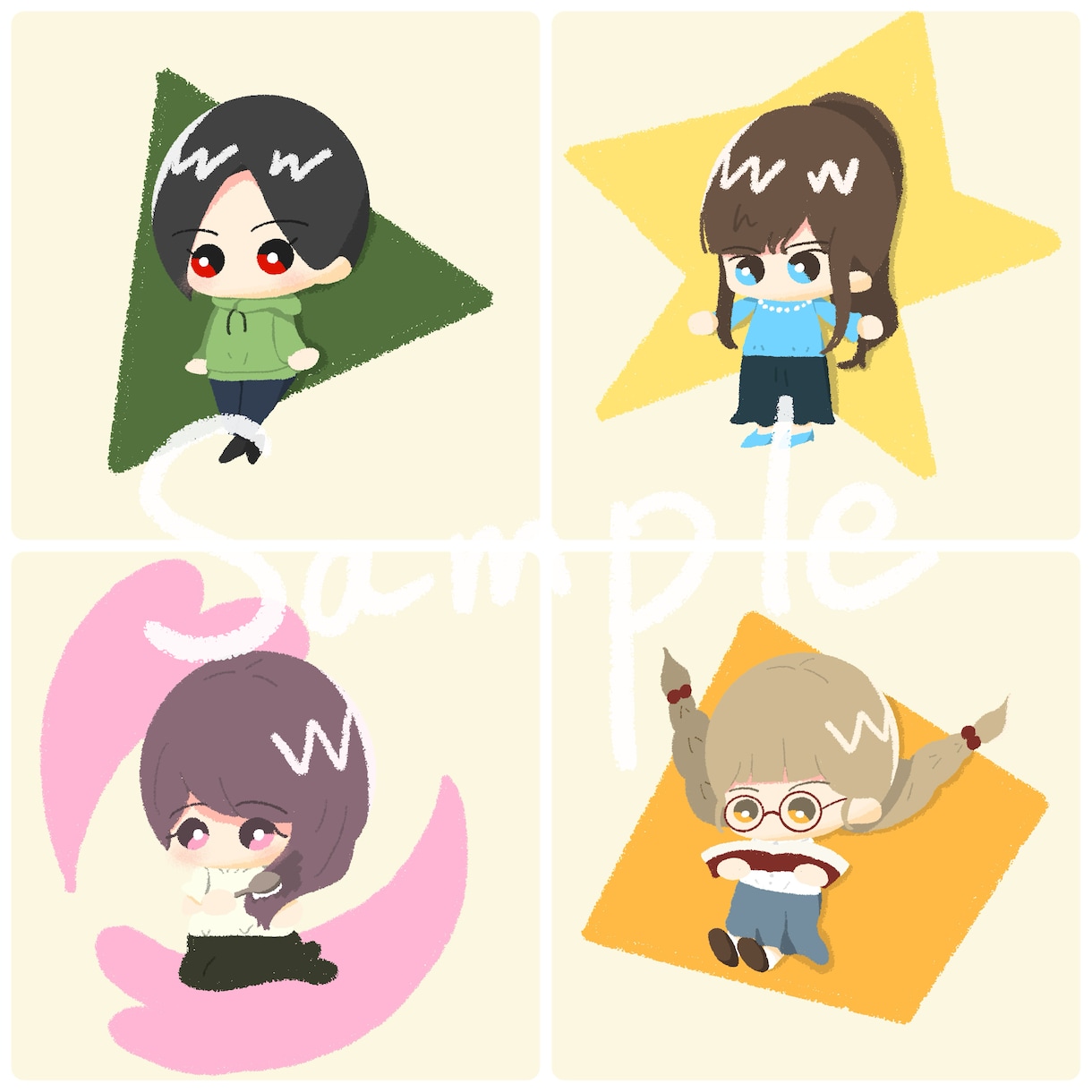 お口に入れたくなるようなかわいいアイコン作成します 主線なしイラストでSNSアイコンを作成します イメージ6
