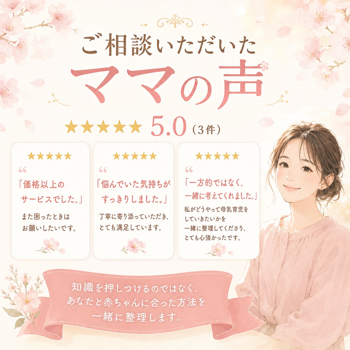 母乳・授乳・育児に関する相談にのります 3日間、気になることを何度でも相談できます イメージ3