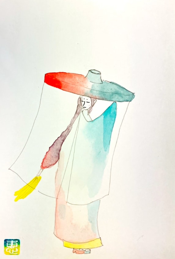 総実績7千件★浮世絵風に水彩で前世や守護霊描きます 美術系占い師がお客様を守る「見えない存在」を絵にします イメージ2