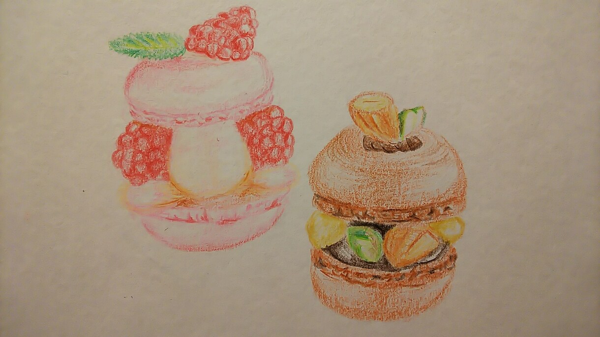 色鉛筆で食べ物のイラストを描きます チラシなど挿し絵を使ってアクセントに! イメージ1