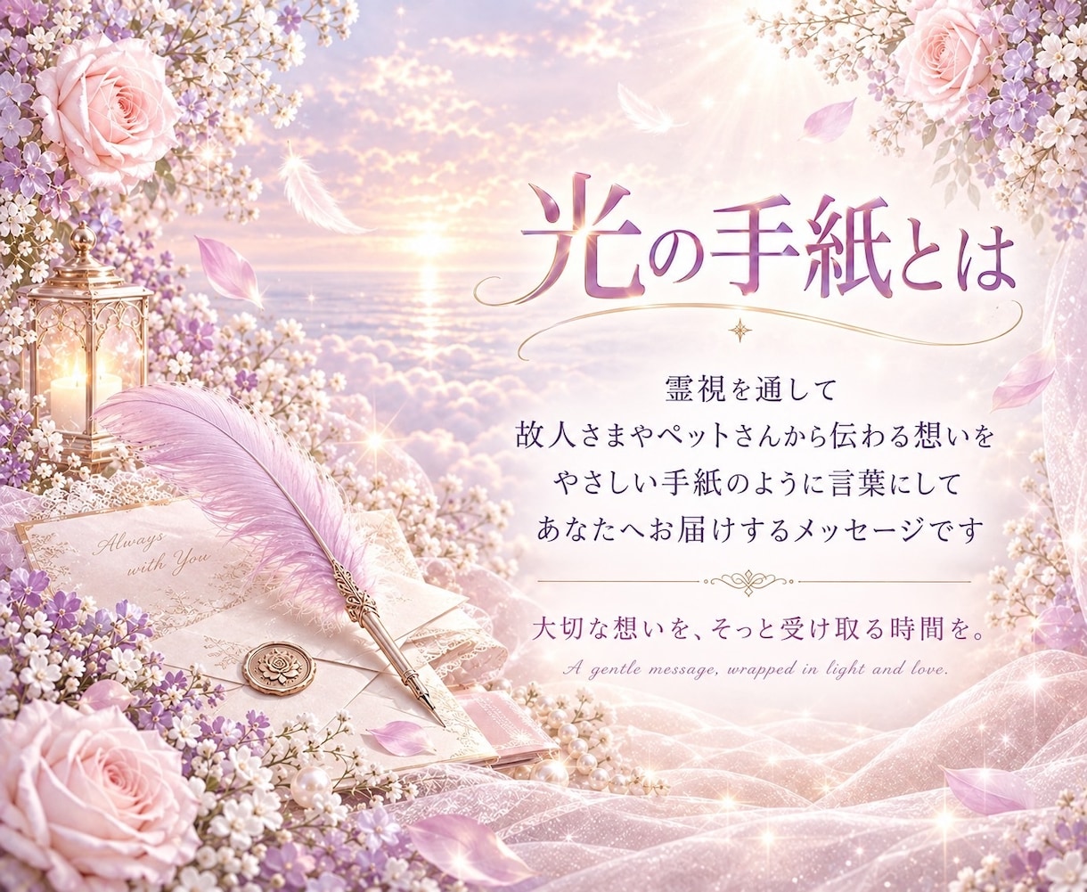 亡くなった方からあなたへの想いを手紙でお伝えします 大切なあの方の想いを、心に寄り添う言葉でお届けします イメージ2