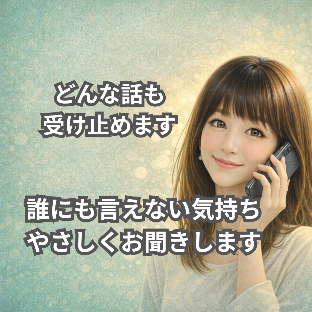 誰にも言えない気持ち☘️やさしくお聞きします 人間関係/感情整理/愚痴/雑談/仕事の悩み/眠れない夜 イメージ1
