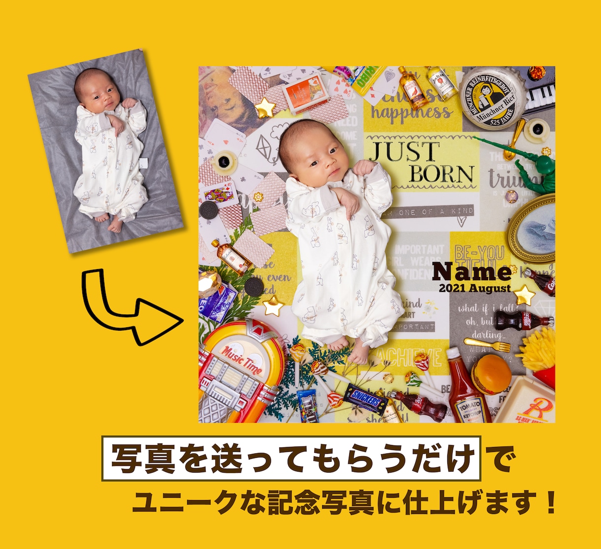 マンスリーフォトをデザイン＋パネル印刷します 【パネル】出産祝いやインテリアに最適なおしゃれなパネル制作 イメージ2