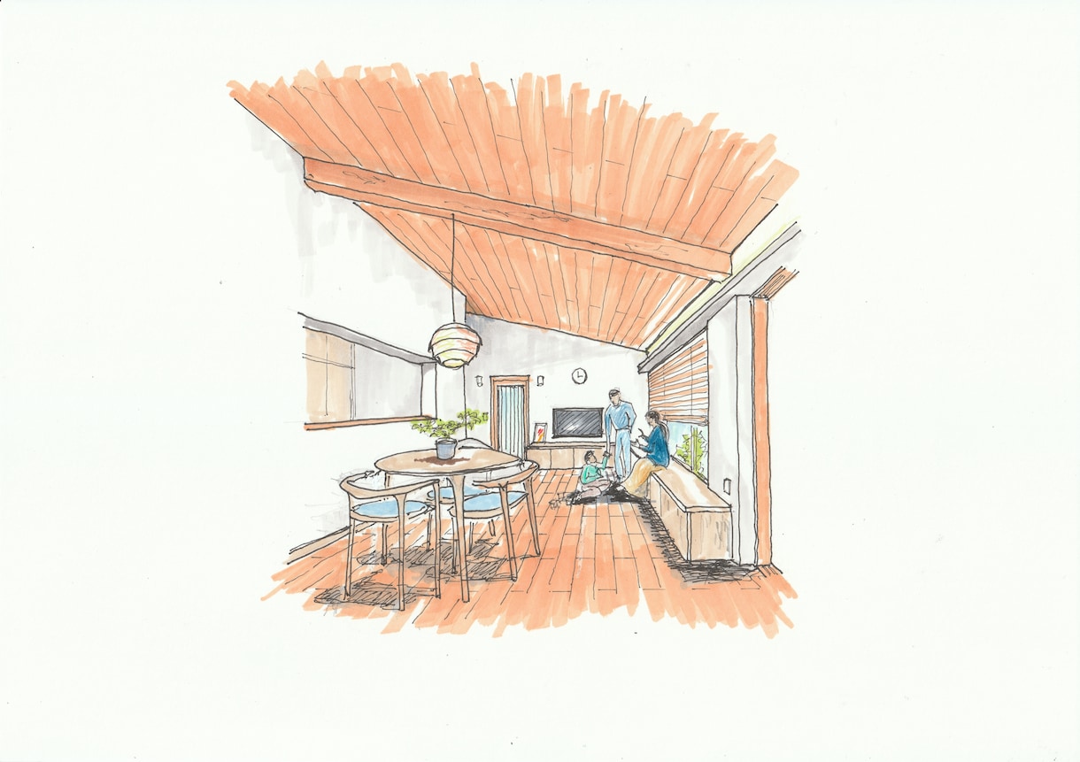 手描きの温もり！住宅や店舗の内外観パースを描きます 【一級建築士】温かみのある手描きパース、プレゼン即戦力に！ イメージ4