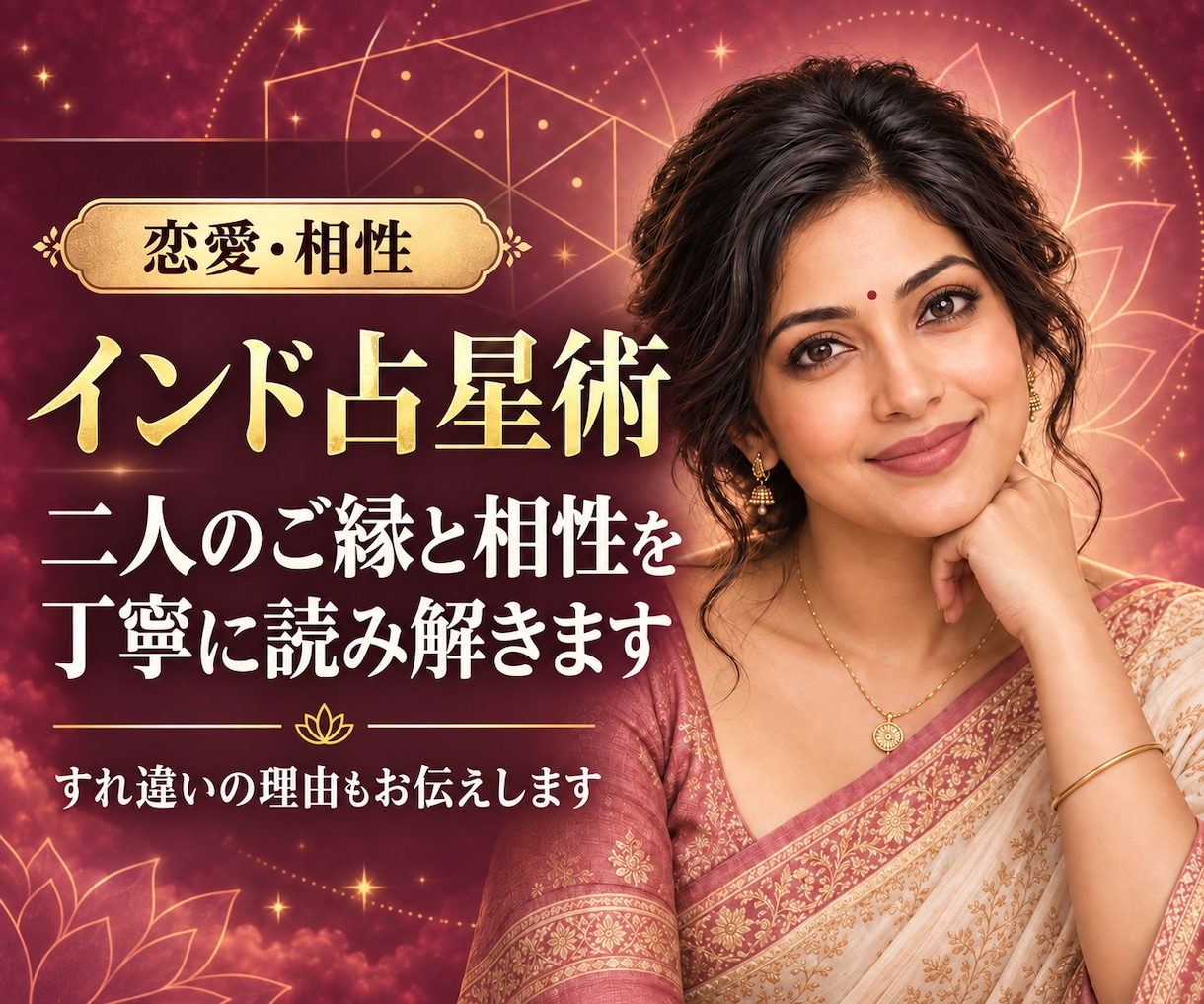 インド占星術で二人の恋愛相性を鑑定します 相性・すれ違いの理由・関係を育てるヒント イメージ1