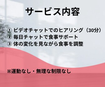 30日間チャットで食事サポートします 無理なく続ける食事改善をサポートします イメージ3
