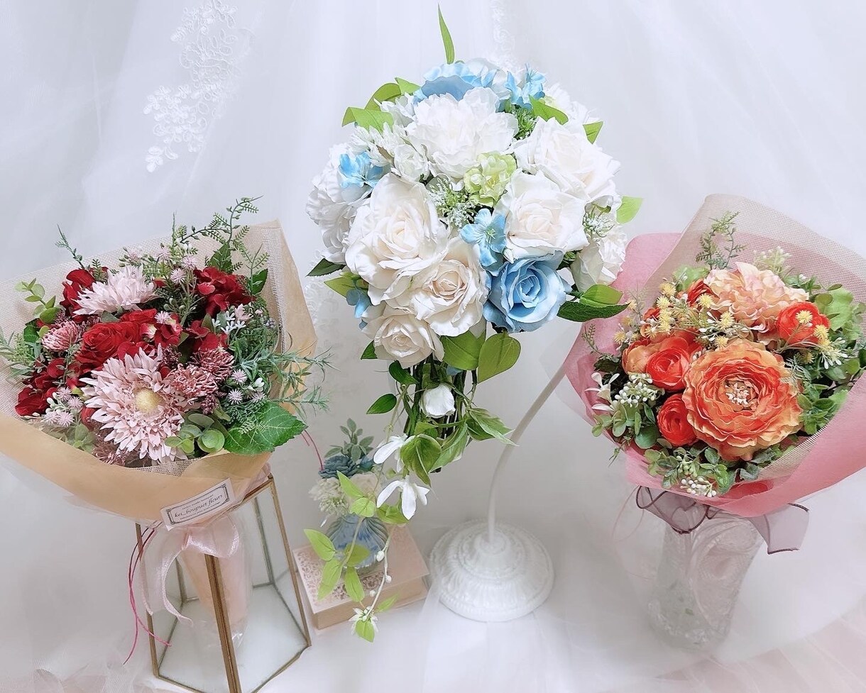 御両親贈呈用ミニ花束制作いたします ブーケ購入花嫁様特別価格にて御提供 イメージ3