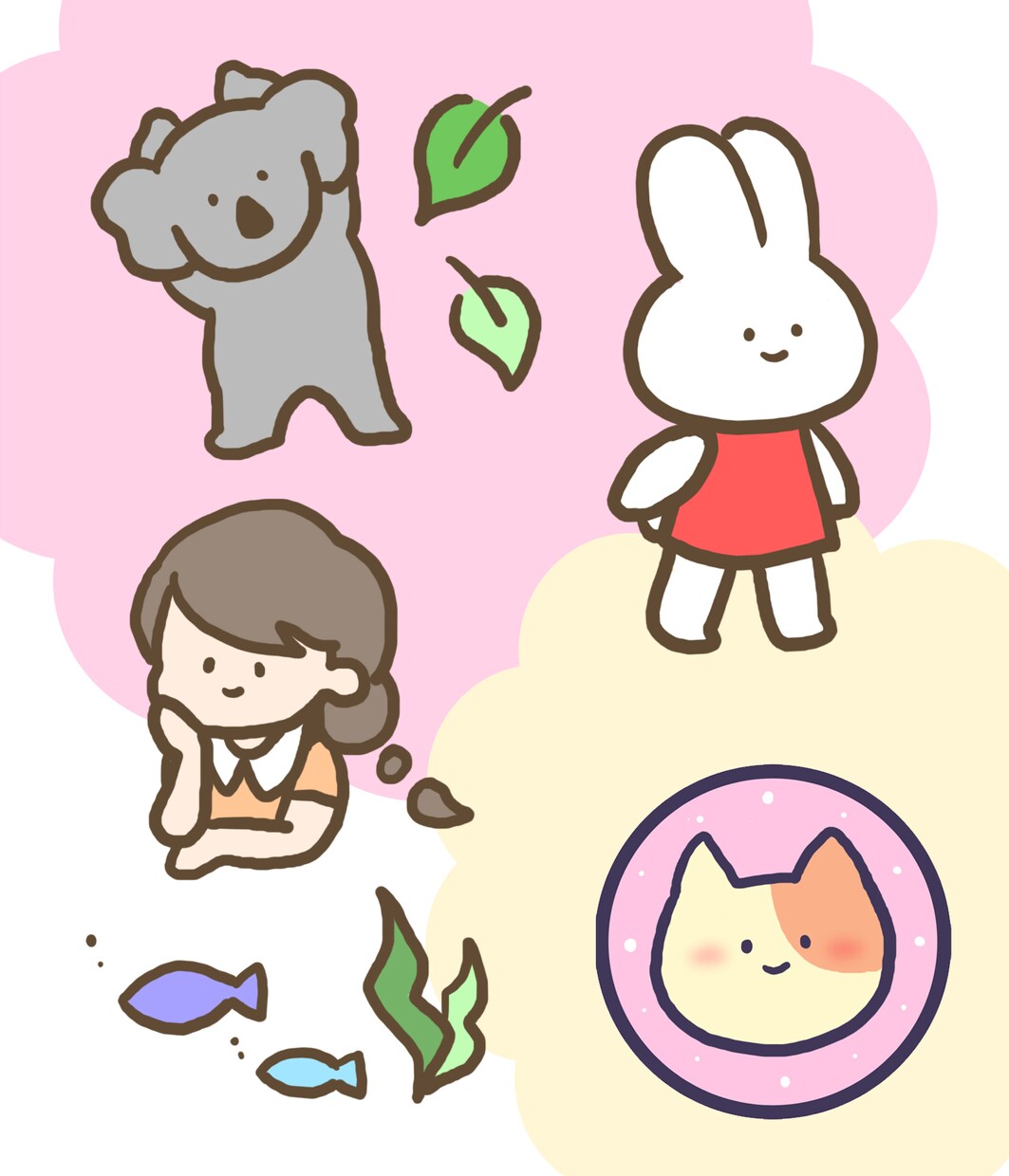 かわいいイラストやSNSで使えるアイコンを描きます ♡やさしい絵柄がお好みの方にオススメ♡ イメージ1