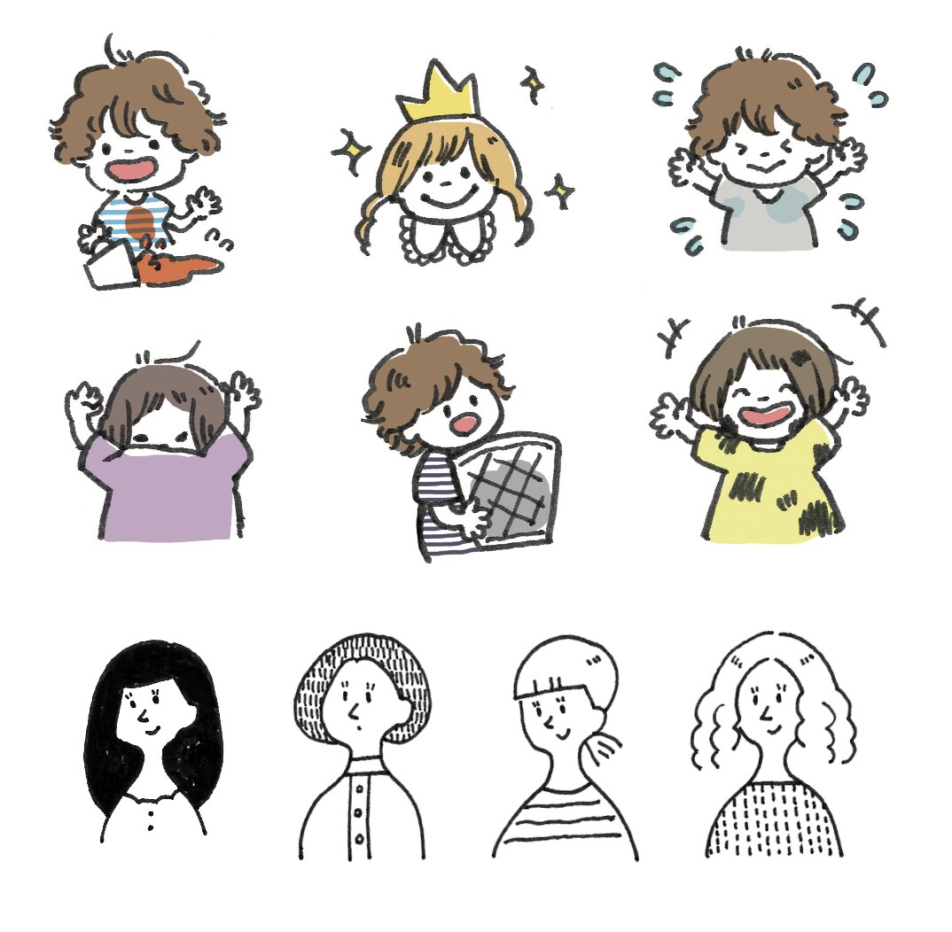 女性向け〜お子様向けのイラストをご提供致します イラスト作成〜デザイン完了まで一括作業後のデータお渡し可能 イメージ1