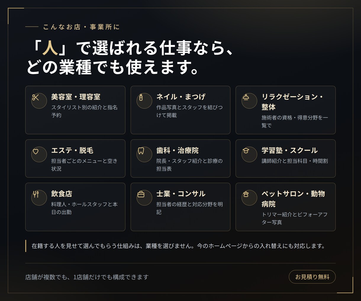スタッフ紹介と出勤表のサイトを作ります 出勤表も予約連携も。更新が続く紹介ページ イメージ4