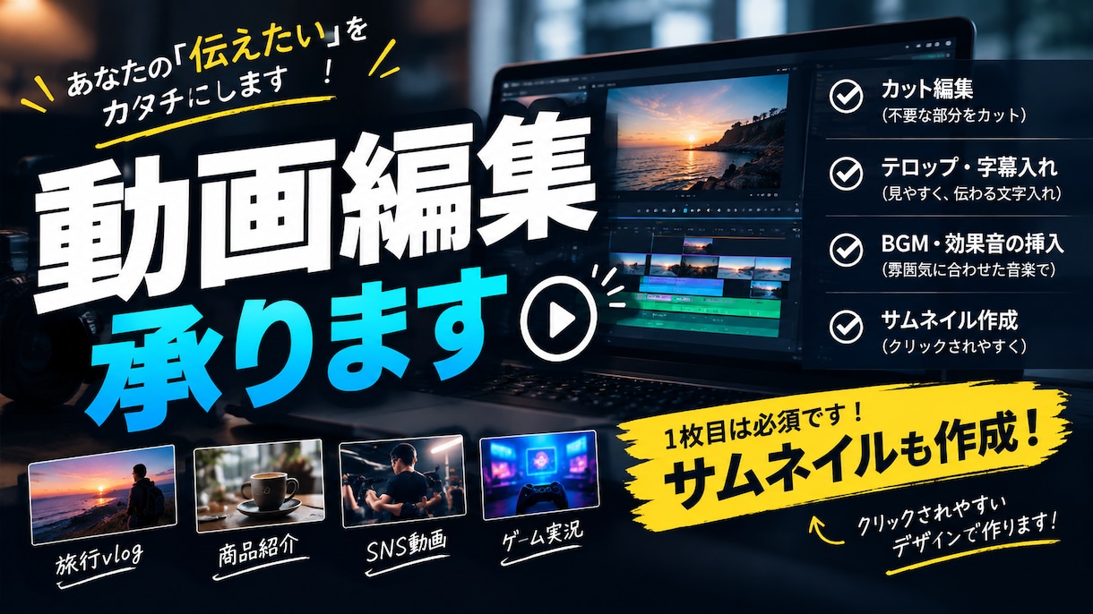 動画編集の依頼受けます youtube動画作成経験あり イメージ1