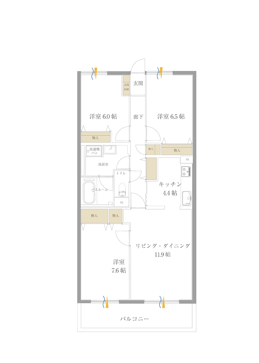 不動産広告用のマンション間取り図を作成します インテリアデザイナーが綺麗にトレースします イメージ5
